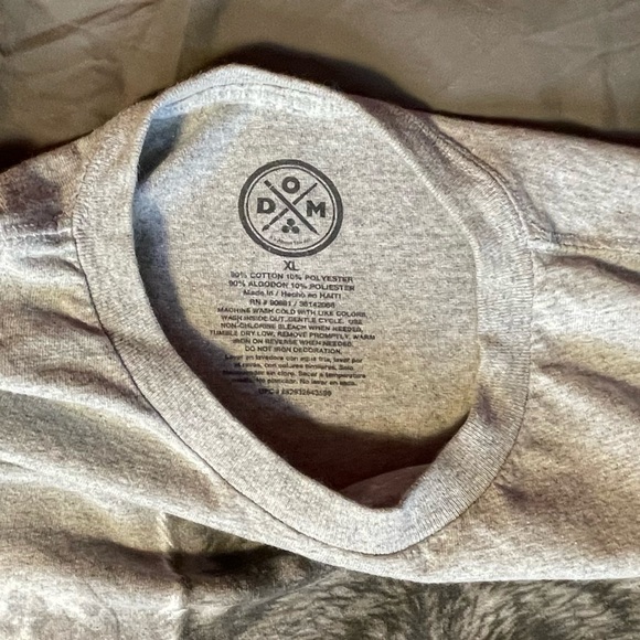 DOM Full Moon Grey Wolf Graphic Tee Size XL - Picture 3 of 3